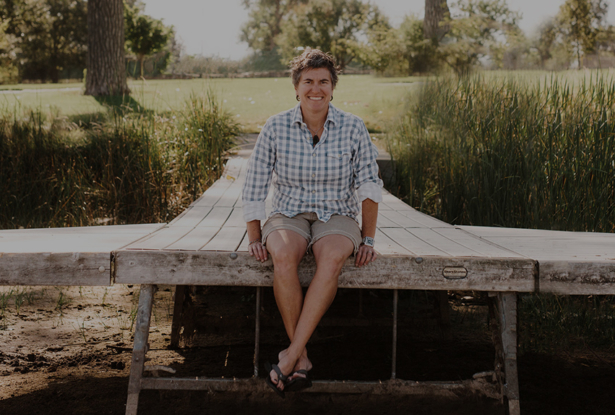 sitting on a dock